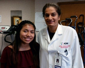 Dr. Uzma Samadani with her patient, Lupe Galeno-Rodriguez.